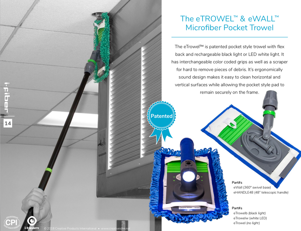 eTROWEL™ & eWALL™ Microfiber Pocket Trowel Literature Creative