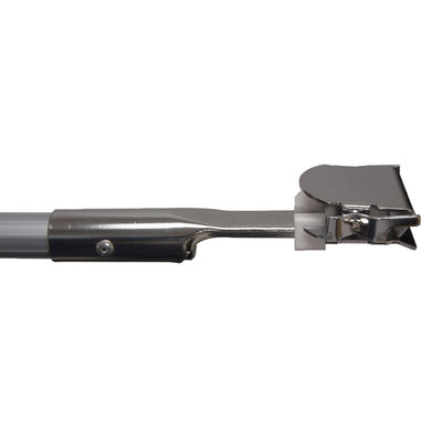 closeup image of Clip-on dust mop handle, aluminum & ergo foam grip with metal quick connect clip-on bracket