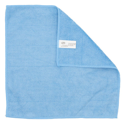 General purpose microfiber cloth, 12x12", 250 gram cloth sewn with poly tape edge. in blue