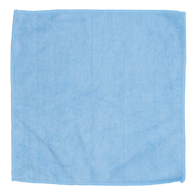 General purpose microfiber cloth, 12x12", 250 gram cloth sewn with poly tape edge., in blue