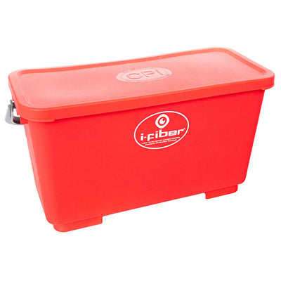red bucket with red lid