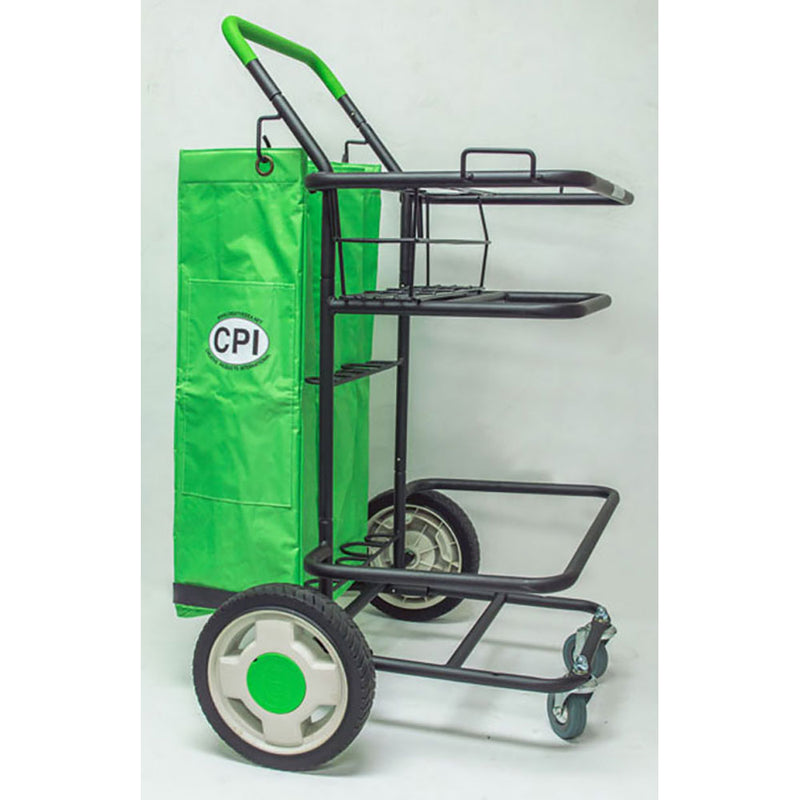 CPI metal cleaning trolley with 2 racks for buckets